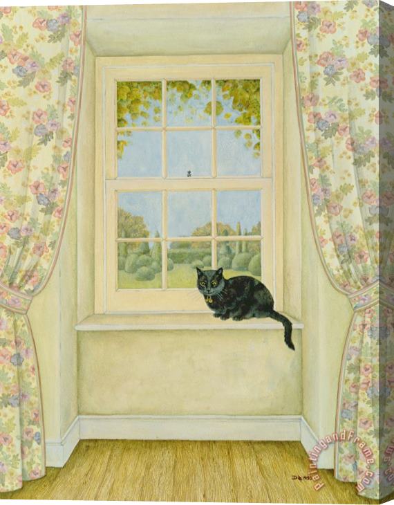 Ditz The Window Cat Stretched Canvas Painting / Canvas Art