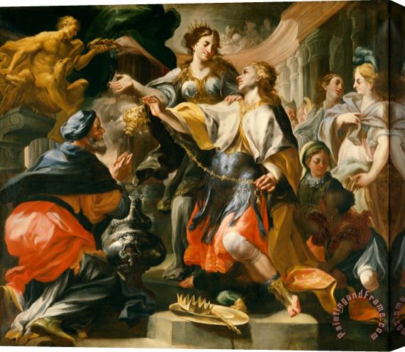 Domenico Antonio Vaccaro Solomon Worshiping the Pagan Gods Stretched Canvas Print / Canvas Art