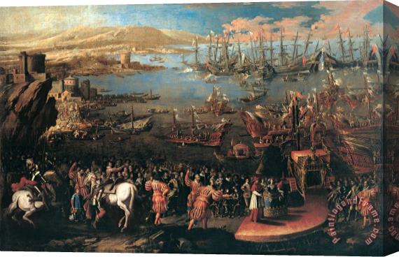Domenico Gargiulo The Landing of The Infanta Maria at Naples Stretched Canvas Print / Canvas Art