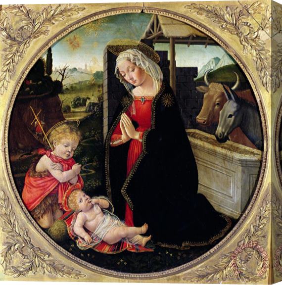 Domenico Ghirlandaio Madonna And Child with St. John The Baptist Stretched Canvas Print / Canvas Art