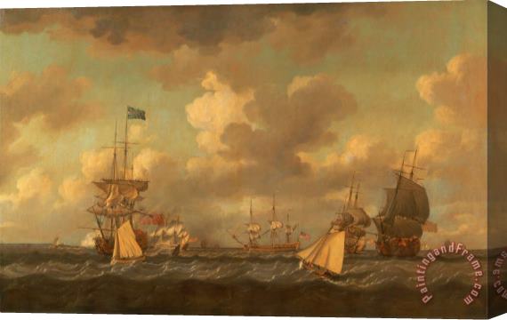 Dominic Serres English Ships Coming to Anchor in a Fresh Breeze Stretched Canvas Painting / Canvas Art