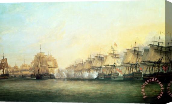 Dominic Serres The fourth action off Trincomalee between the English and the French Stretched Canvas Painting / Canvas Art