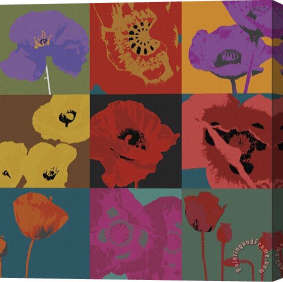 don li leger Pop Poppies Stretched Canvas Painting / Canvas Art