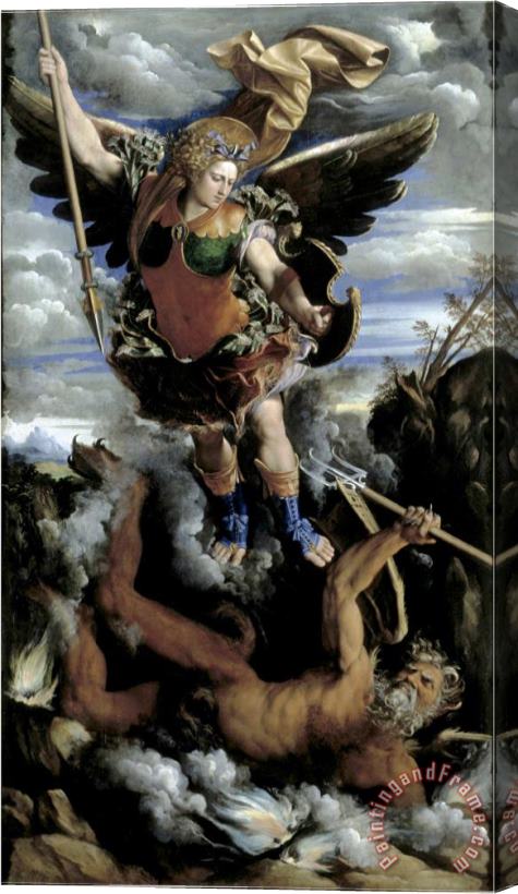 Dosso Dossi The Archangel Michael Stretched Canvas Painting / Canvas Art
