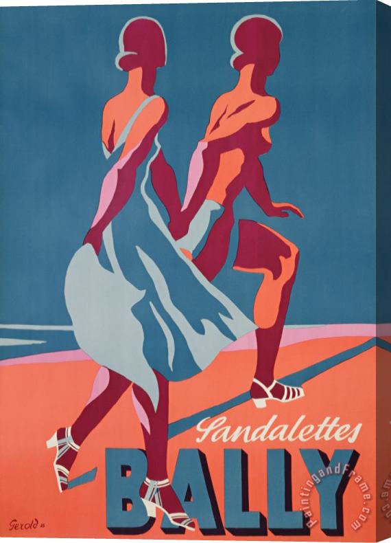 Druck Gebr Advertisement for Bally sandals Stretched Canvas Print / Canvas Art