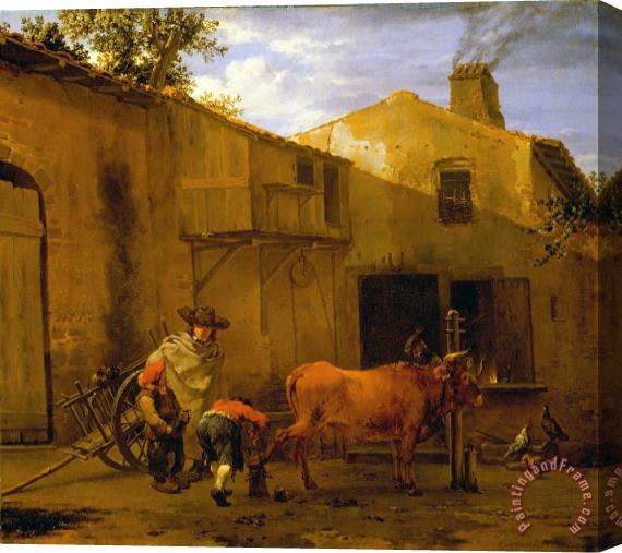 Du Jardin, Karel A Smith Shoeing an Ox Stretched Canvas Print / Canvas Art