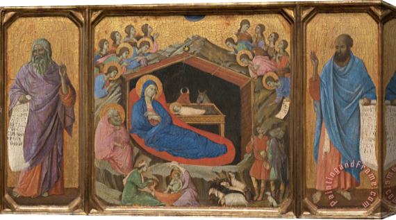 Duccio The Nativity with The Prophets Isaiah And Ezekiel Stretched Canvas Print / Canvas Art