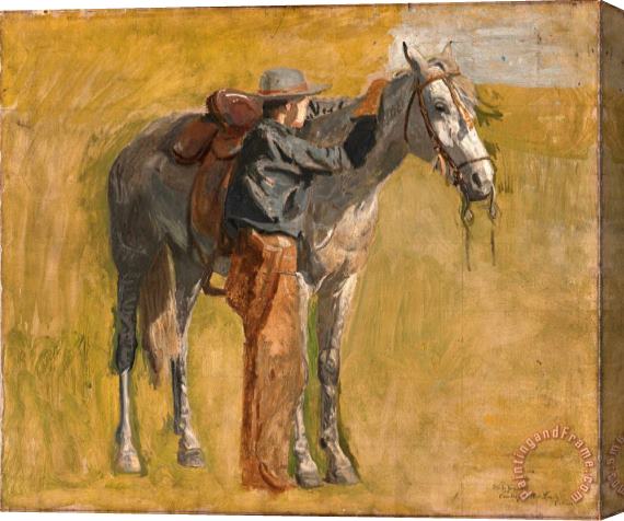 Eadweard J. Muybridge Cowboy Study for Cowboys in The Badlands Stretched Canvas Painting / Canvas Art