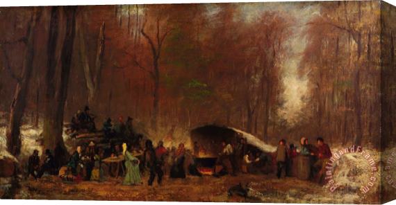 Eastman Johnson A Different Sugaring Off Stretched Canvas Painting / Canvas Art
