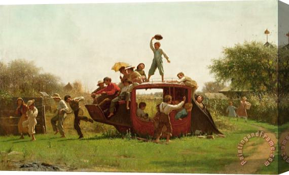 Eastman Johnson The Old Stagecoach Stretched Canvas Painting / Canvas Art