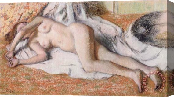 Edgar Degas After the Bath or Reclining Nude Stretched Canvas Painting / Canvas Art