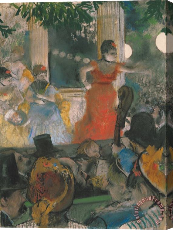 Edgar Degas Cafe Concert at Les Ambassadeurs Stretched Canvas Painting / Canvas Art