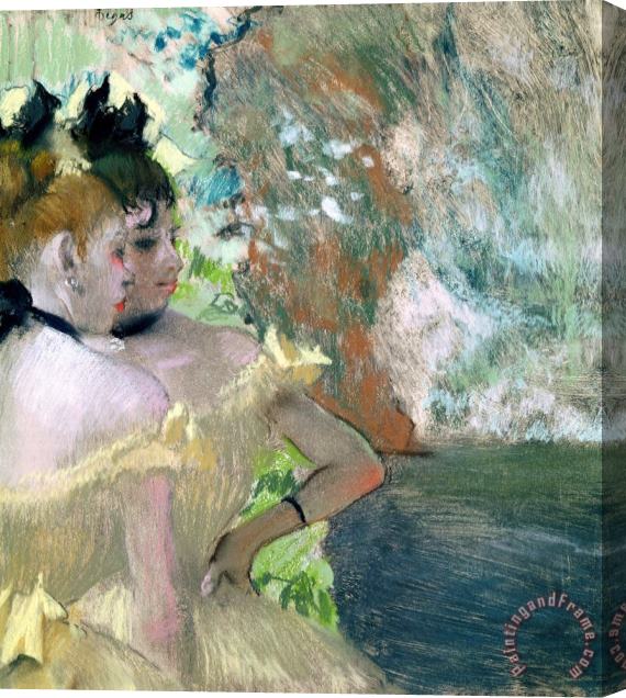 Edgar Degas Dancers in The Wings (pastel on Paper) Stretched Canvas Painting / Canvas Art