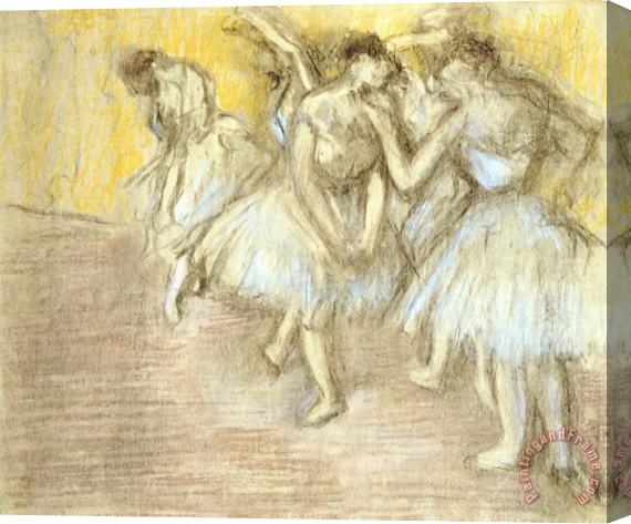 Edgar Degas Five Dancers on Stage Stretched Canvas Painting / Canvas Art
