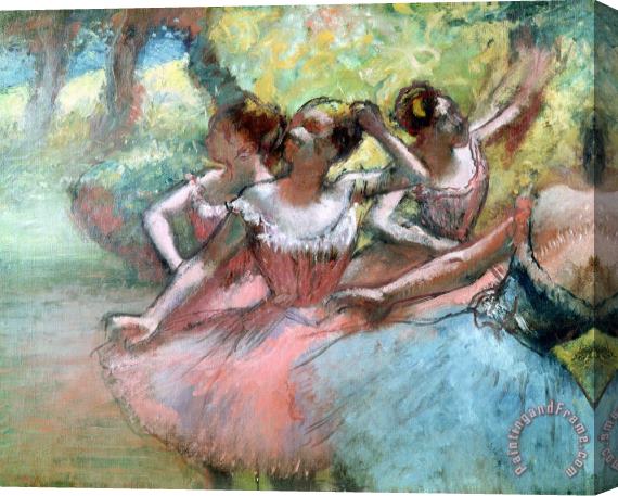 Edgar Degas Four ballerinas on the stage Stretched Canvas Print / Canvas Art