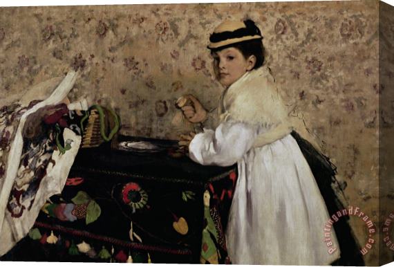 Edgar Degas Portrait of Hortense Valpincon as a Child Stretched Canvas Painting / Canvas Art