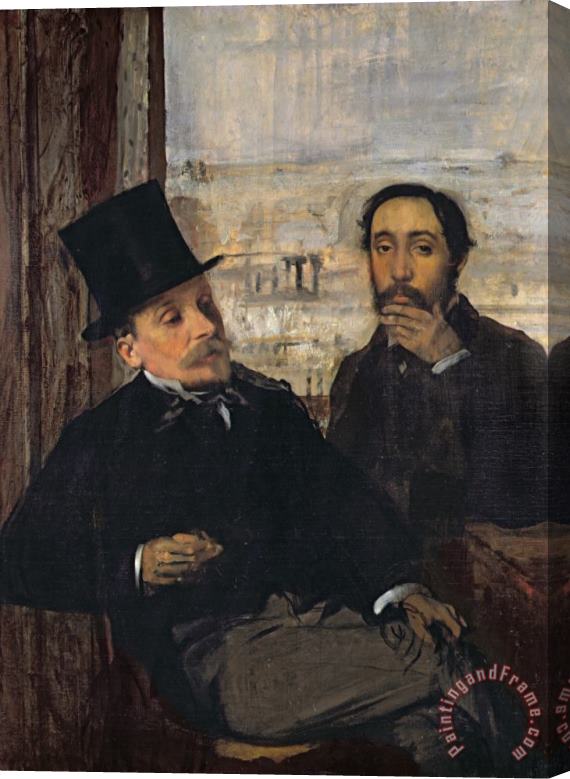 Edgar Degas Self Portrait with Evariste De Valernes (1816 96) Stretched Canvas Painting / Canvas Art