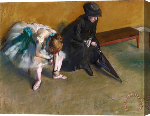 Edgar Degas Waiting Stretched Canvas Painting / Canvas Art