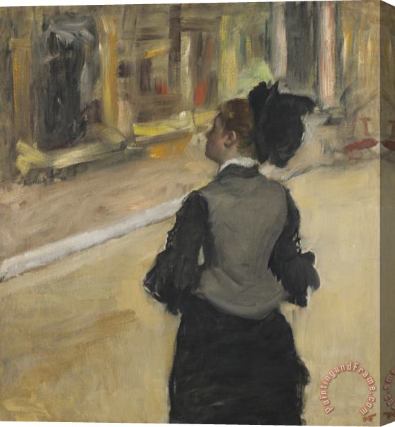 Edgar Degas Woman Viewed From Behind (visit to a Museum) Stretched Canvas Painting / Canvas Art