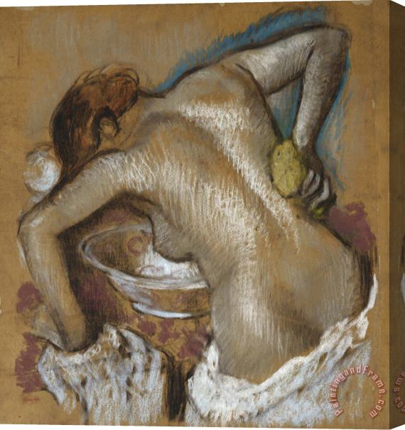 Edgar Degas Woman Washing Her Back with a Sponge Stretched Canvas Painting / Canvas Art