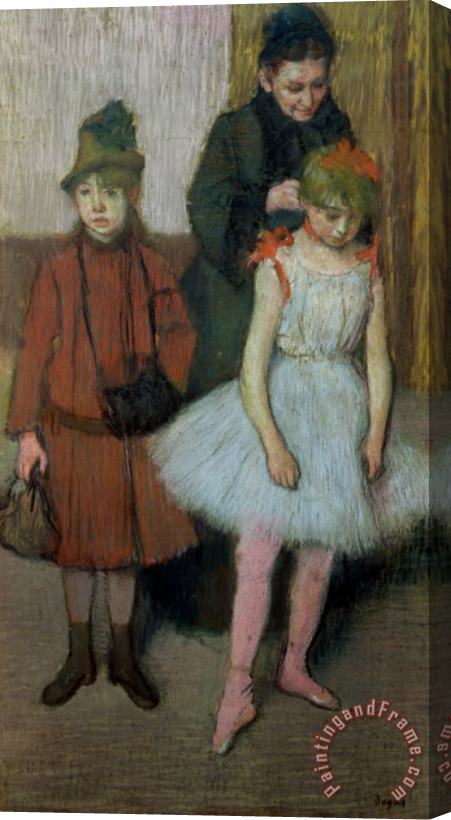 Edgar Degas Woman with Two Little Girls Stretched Canvas Print / Canvas Art