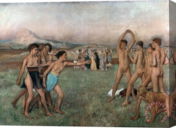 Edgar Degas Young Spartans Exercising Stretched Canvas Print / Canvas Art
