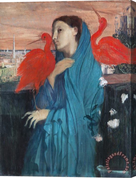 Edgar Degas Young Woman with Ibis Stretched Canvas Print / Canvas Art
