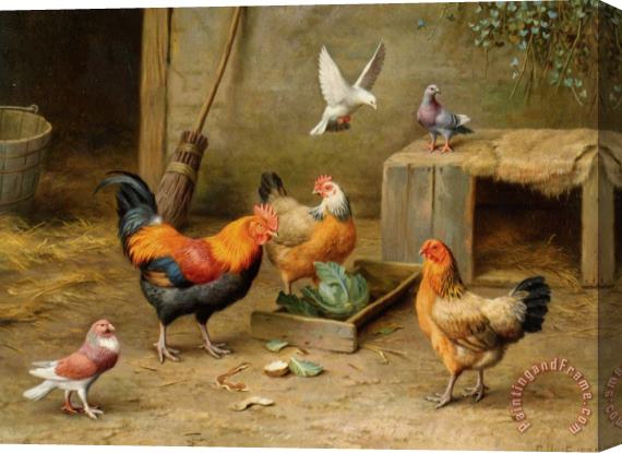 Edgar Hunt Feeding Times Stretched Canvas Painting / Canvas Art