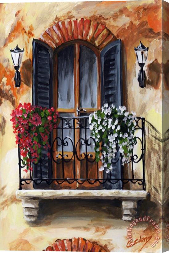 Edit Voros Balcony Of Cremona Stretched Canvas Painting / Canvas Art
