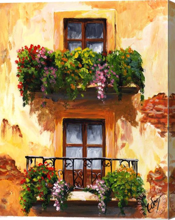 Edit Voros Balcony Of Palermo Stretched Canvas Painting / Canvas Art