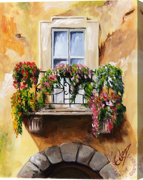 Edit Voros Balcony Of Parma Stretched Canvas Print / Canvas Art