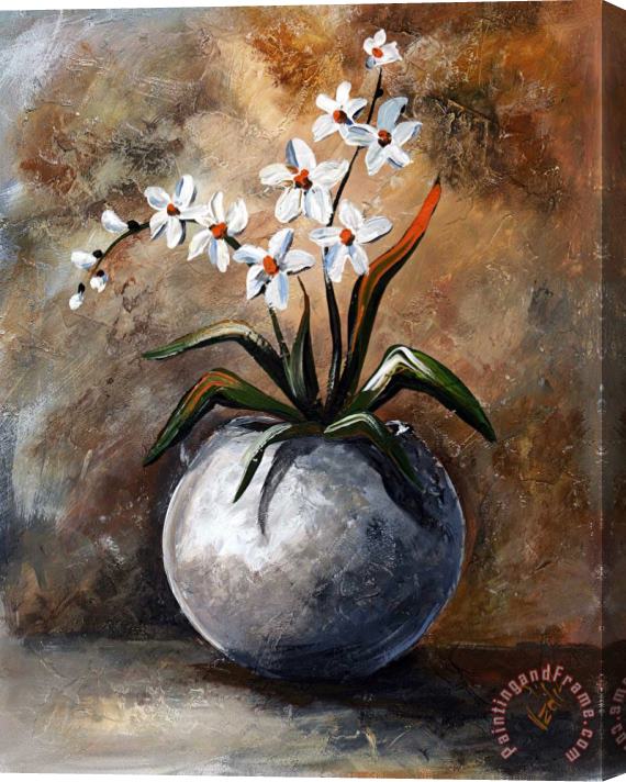 Edit Voros Bouquet di fiori bianchi Stretched Canvas Painting / Canvas Art