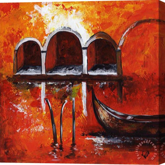 Edit Voros Red Venice Stretched Canvas Painting / Canvas Art