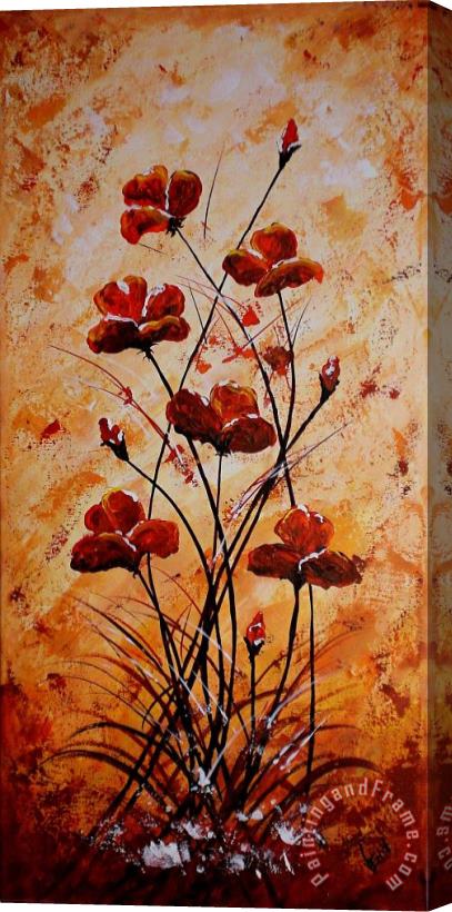 Edit Voros Rust Poppies Stretched Canvas Painting / Canvas Art