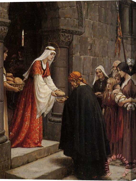 Edmund Blair Leighton Study for The Charity of Saint Elizabeth of Hungary Stretched Canvas Painting / Canvas Art