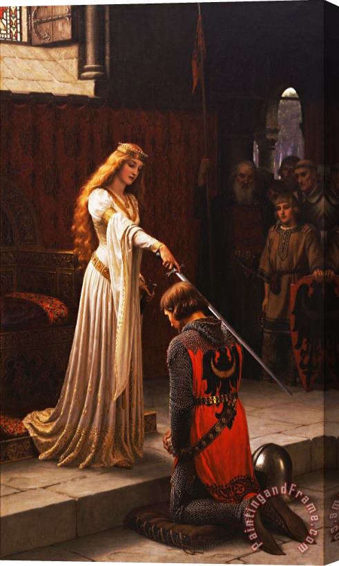 Edmund Blair Leighton The Accolade Stretched Canvas Print / Canvas Art