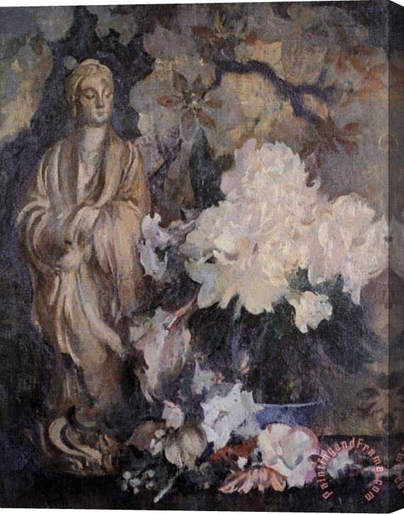 Edmund Charles Tarbell Still Life with Oriental Statue Stretched Canvas Painting / Canvas Art