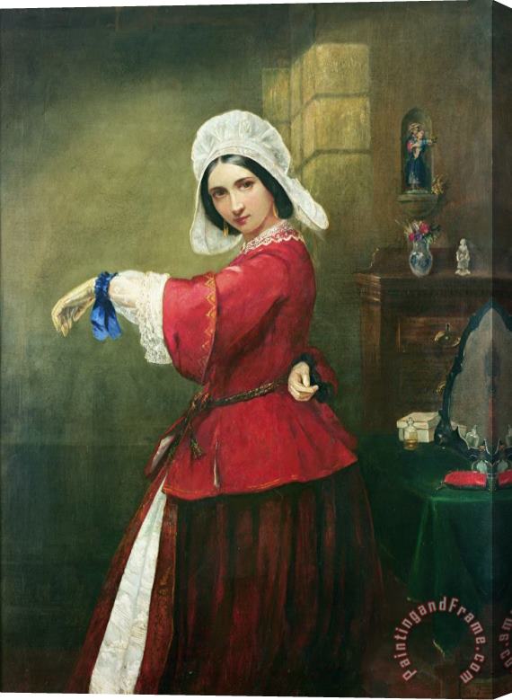 Edmund Harris Harden Lady in French Costume Stretched Canvas Print / Canvas Art