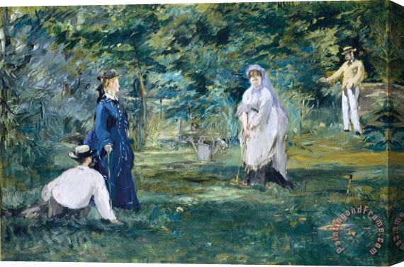 Edouard Manet A Game of Croquet Stretched Canvas Painting / Canvas Art