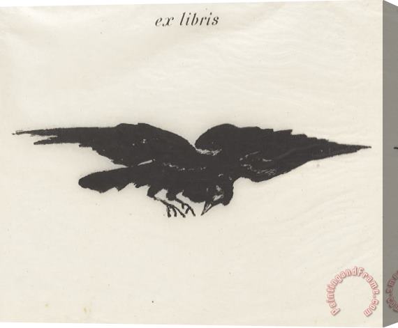 Edouard Manet Flying Raven (book Plate), From Stephane Mallarme's Translation of Edgar Allan Poe's The Raven Stretched Canvas Painting / Canvas Art