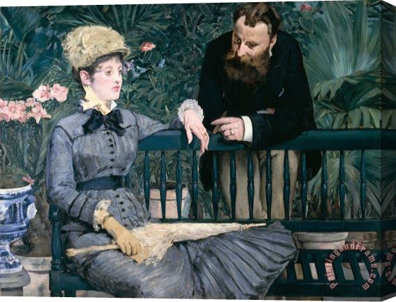 Edouard Manet Madame Manet In Greenhouse Stretched Canvas Print / Canvas Art
