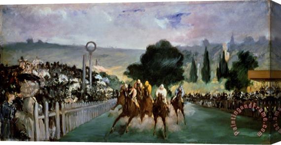 Edouard Manet Races at Longchamp Stretched Canvas Painting / Canvas Art