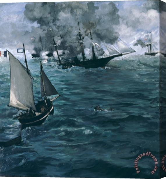 Edouard Manet The Battle Of The Uss Kearsarge And The Css Alabama Stretched Canvas Print / Canvas Art