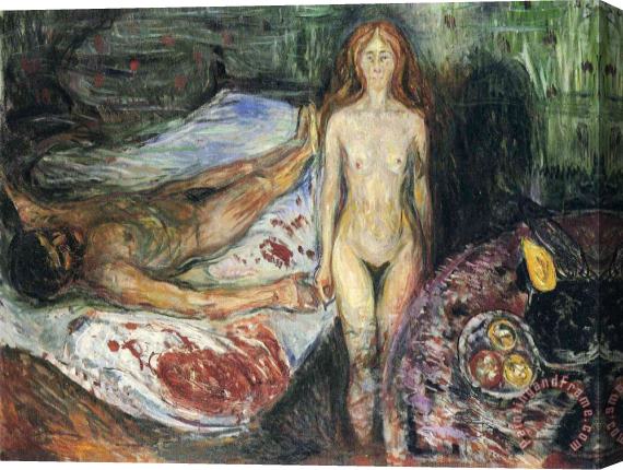 Edvard Munch Death of Marat I 1907 Stretched Canvas Painting / Canvas Art