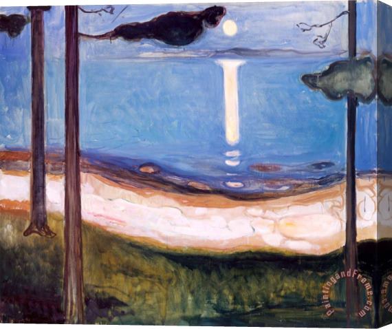 Edvard Munch Moon Light 1895 Stretched Canvas Painting / Canvas Art