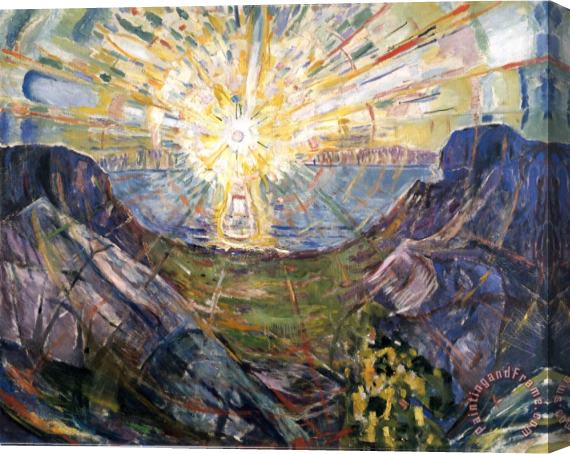 Edvard Munch The Sun 1912 Stretched Canvas Painting / Canvas Art