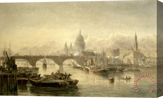 Edward Angelo Goodall St Paul S Cathedral And London Bridge From The Surrey Side Stretched Canvas Painting / Canvas Art