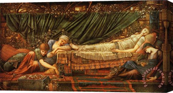 Edward Burne Jones Sleeping Beauty Stretched Canvas Painting / Canvas Art