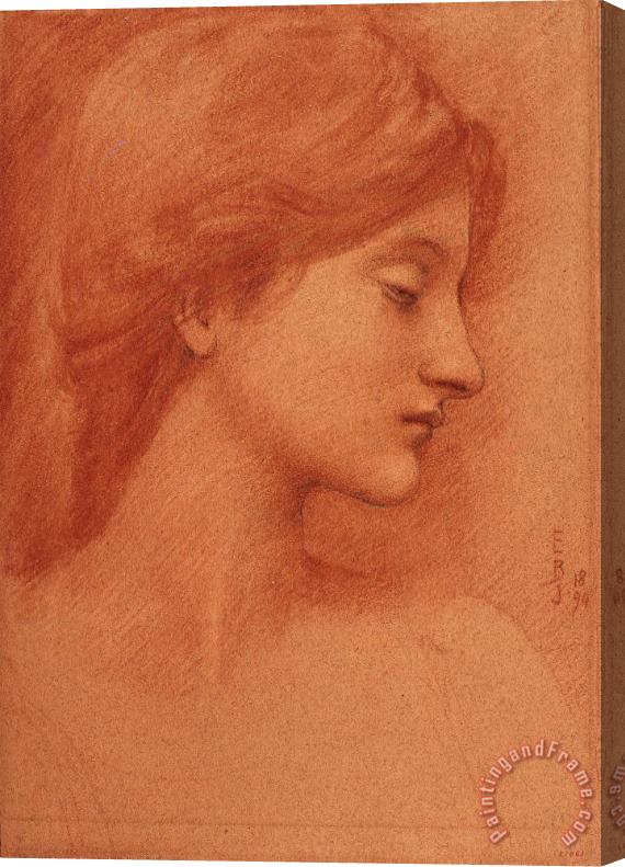 Edward Burne Jones Study of a Female Head Stretched Canvas Print / Canvas Art