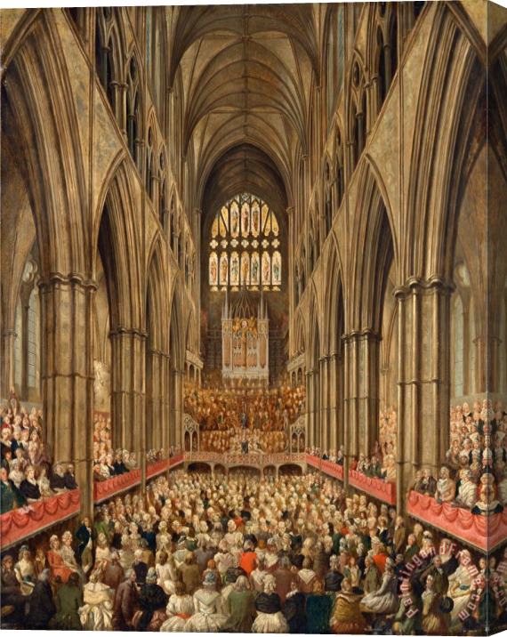 Edward Edwards Interior View of Westminster Abbey on The Commemoration of Handel, Taken From The Manager's Box Stretched Canvas Print / Canvas Art